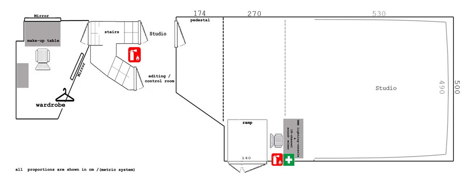 Studio floor plan shooting ground